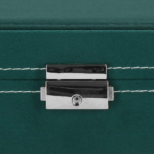 Szkatułka na biżuterię 28x19,5x7 cm zielony welurowy organizer z przegródkami
