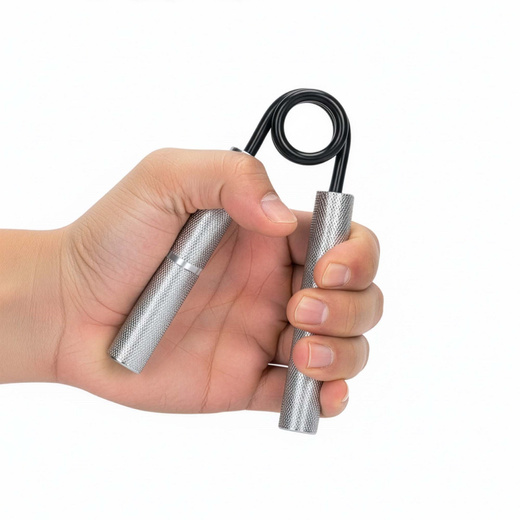 Ściskacz do rąk opór 45 kg do ćwiczeń dłoni, nadgarstków, srebrno-czarny