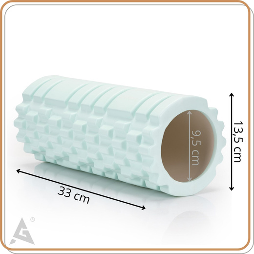 Wałek do masażu, średnio twardy, roller z wypustkami, miętowy