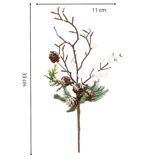 Gałązka świąteczna sztuczna dekoracja do stroika 33 cm