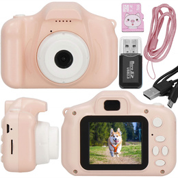 Aparat dla dzieci cyfrowa kamera full HD z kartą 8GB różowy