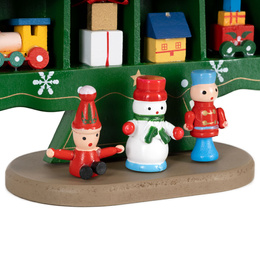 Choinka drewniana świąteczna 28 cm z figurkami dekoracja bożonarodzeniowa