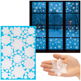 Naklejki świąteczne na okno 65 szt. płatki śniegu, ozdoby samoprzylepne, białe