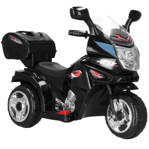 Motocykl dla dzieci, elektryczny jeździk trójkołowy, motorek na akumulator, czarny