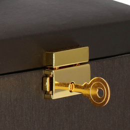Szkatułka na biżuterię ekoskóra 17,5x14x12,5 cm brązowy organizer z przegródkami