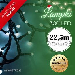 Lampki choinkowe 300 led zimny biały 22,5 m oświetlenie świąteczne 