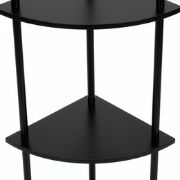 Regał narożny z 5 półkami do salonu 147 cm czarny