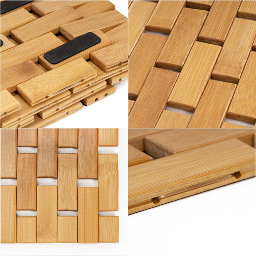 Mata łazienkowa, dywanik 80x50 cm antypoślizgowy, bambusowy