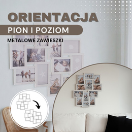 Ramka na zdjęcia 12 zdjęć multiramka 10x15 biała
