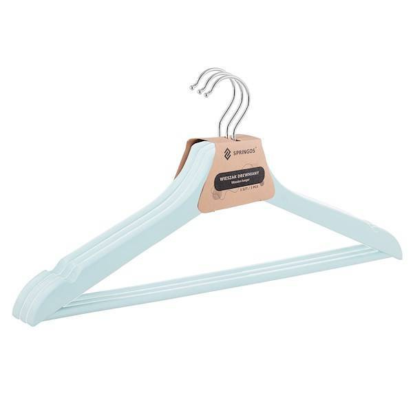 Wieszaki na ubrania drewniane zestaw 3 szt. niebieskie