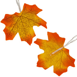 Lampki liście dekoracja jesień girlanda łańcuch świetlny na baterie 20 LED