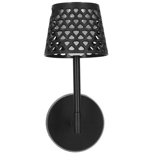 Lampa solarna LED ażurowa 5w1 zewnętrzna kinkiet z 3 trybami świecenia czarny