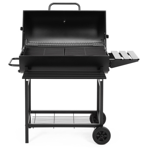 Grill węglowy, ogrodowy z pokrywą, termometrem, duży ruszt grillowy