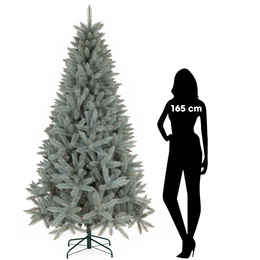 Choinka sztuczna 220 cm Świerk Kaukaski srebrny na stojaku, gęsty, jak żywa