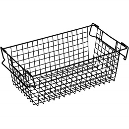 Kosz metalowy do przechowywania 41x17x15 cm prostokątny czarny