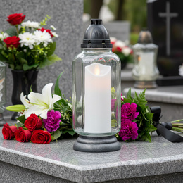 Świeczka elektryczna LED 18,5 cm ruchomy płomień wkład do znicza na baterie