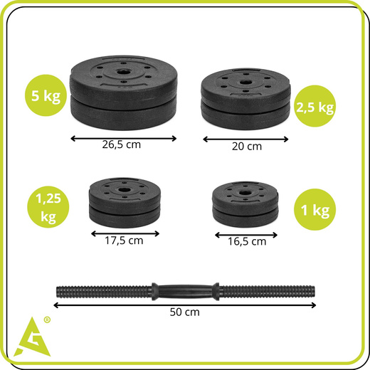 Hantel do ćwiczeń 20 kg hantla regulowana zestaw obciążeń 2x10 kg gryf do treningu siłowego