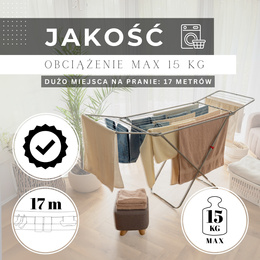 Suszarka na pranie składana teleskopowa na ubrania, bieliznę