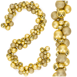 Girlanda świąteczna 160 cm łańcuch z bombek 130 szt. złote
