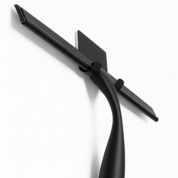 Ściągaczka do szyb, kabiny prysznicowej, łazienkowa ze stali nierdzewnej z uchwytem, czarna