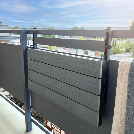 Stół balkonowy, składany 80x37 cm zawieszany na balustradę, czarny