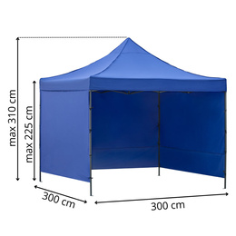 Namiot handlowy, ogrodowy 300x300 cm pawilon targowy, granatowy