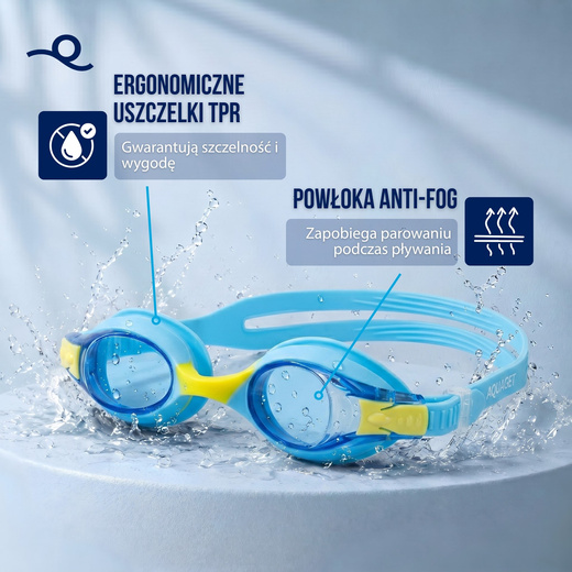Okulary do pływania dla dzieci na basen okularki pływackie anti-fog gogle z zatyczkami