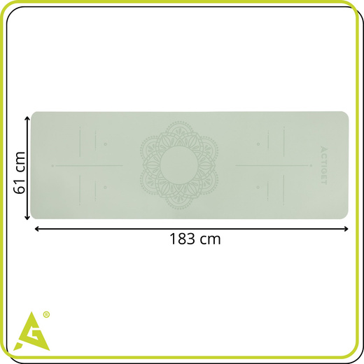 Mata do jogi, ćwiczeń fitness 183x61 cm antypoślizgowa, materac do stretchingu miętowy