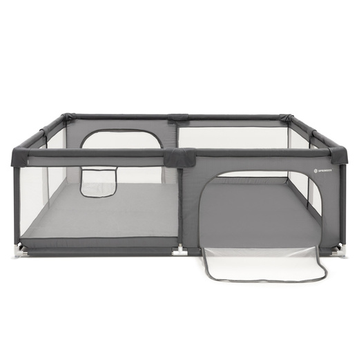 Kojec dla dzieci, zamykany 180x150x66 cm plac zabaw, ochronny, szary