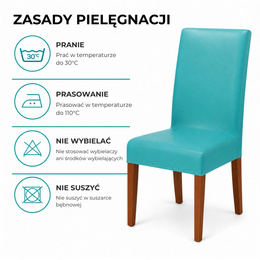 Elastyczny pokrowiec na krzesło turkusowy 38–52 cm, poliester ze spandexem, 1 szt.