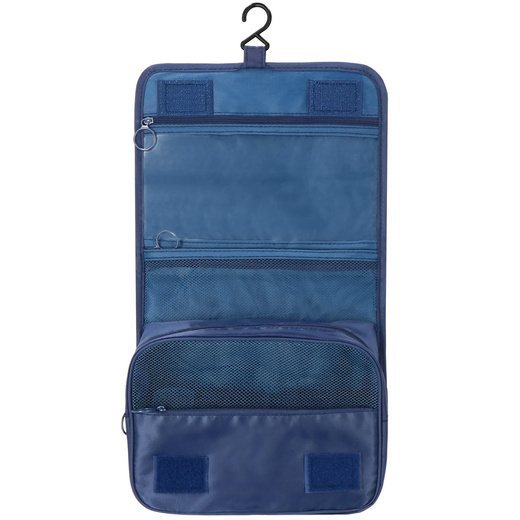 Organizer podróżny na kosmetyki 23x19x9,5 cm kosmetyczka do samolotu granatowa