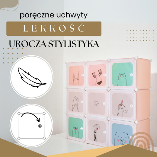 Szafka modułowa dla dzieci 110x110x37 cm organizer dziecięcy 9 półek