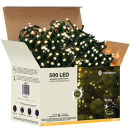 Lampki choinkowe 500 Led biały ciepły, flash biały zimny 41,5 m oświetlenie świąteczne IP44
