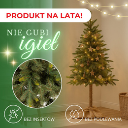 Choinka sztuczna na pniu 180 cm świerk naturalny ze stojakiem nowoczesny