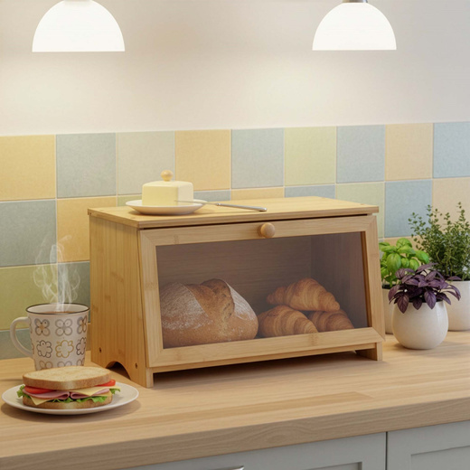 Chlebak, pojemnik kuchenny do przechowywania pieczywa, bambusowy