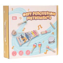 Instrumenty muzyczne dla dzieci zestaw 8 szt. drewniane zabawki do grania