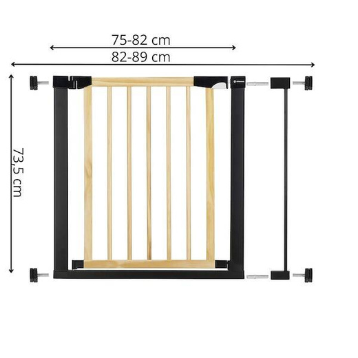 Bramka zabezpieczająca schody 75-89 cm bramka rozporowa brązowo-czarna 