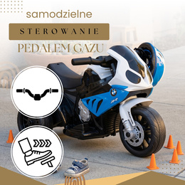 Motocykl dla dzieci elektryczny jeździk trójkołowy BMW motorek na akumulator