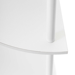 Regał narożny biały 147 cm z 5 półkami loft do łazienki nowoczesny na książki 