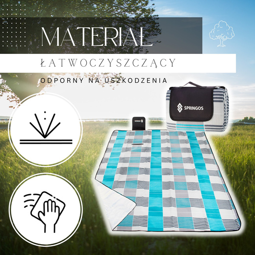 Koc piknikowy plażowy 200x200 springos mata biwak