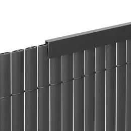 Osłona na balkon 400x100 cm PVC maskująca tarasowa, z mocowaniem i profilami ciemnoszara