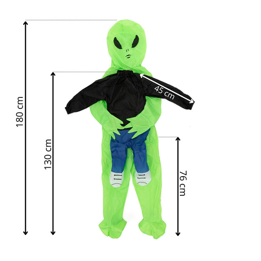 Strój dmuchany kosmita, dekoracja, stylizacja na Halloween Alien przebranie 120-155 cm