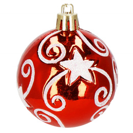 Bombki choinkowe 101 szt. ozdoby świąteczne zestaw z gwiazdą czerwone