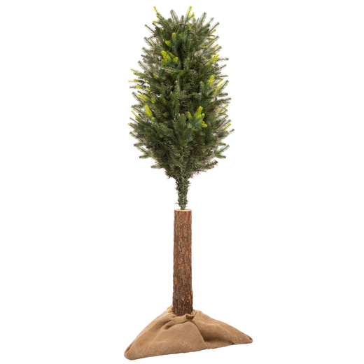 Choinka sztuczna na pniu 220 cm świerk naturalny ze stojakiem nowoczesny