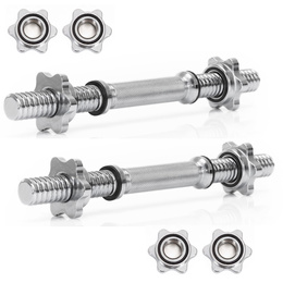 Gryf krótki 36 cm do hantli z zaciskami zestaw 2 szt. gwintowane śr. 28 mm stal chromowana