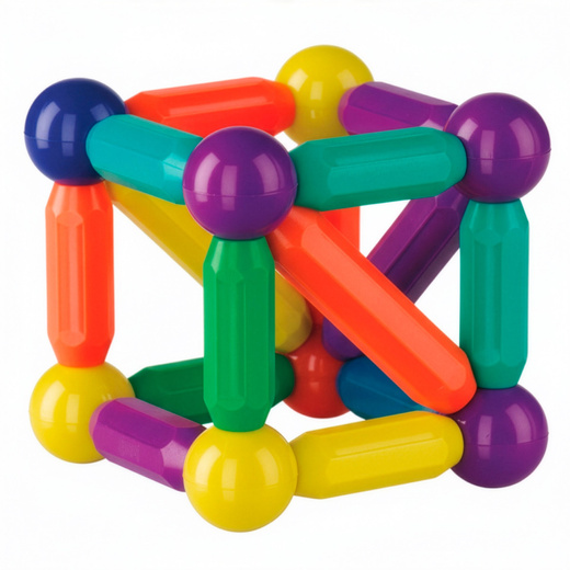 Klocki magnetyczne, konstrukcyjne 3D duży zestaw 100 szt. patyczki kulki
