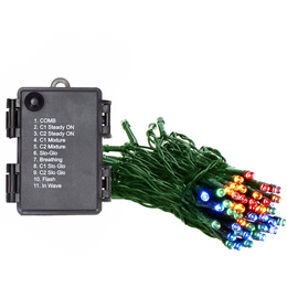 Lampki choinkowe 50 Led na baterie IP44 multikolor z programatorem