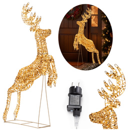 Renifer świąteczny 120 LED dekoracja świetlna 145 cm do ogrodu, ciepły biały