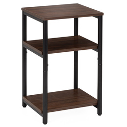 Szafka nocna, stolik z półkami do sypialni 35x31x59 cm nakastnik, ciemnobrązowy