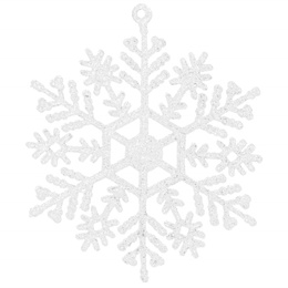 Zawieszka choinkowa 12 szt. śnieżynki świąteczna ozdoba białe brokat